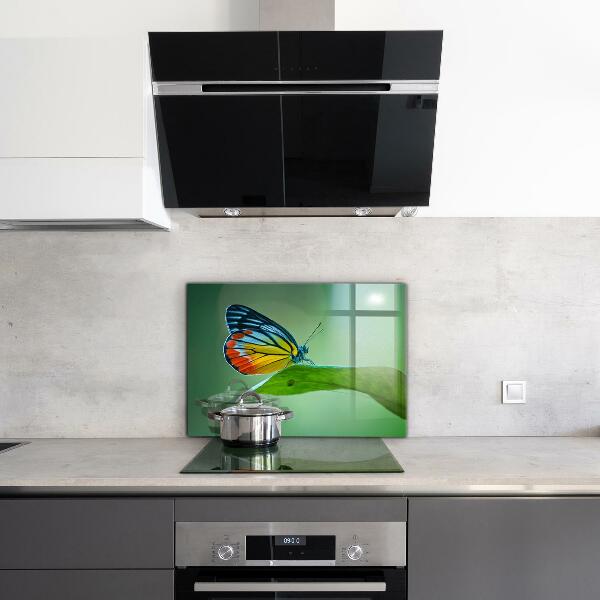 Painel para cozinha Borboleta descansando em uma folha