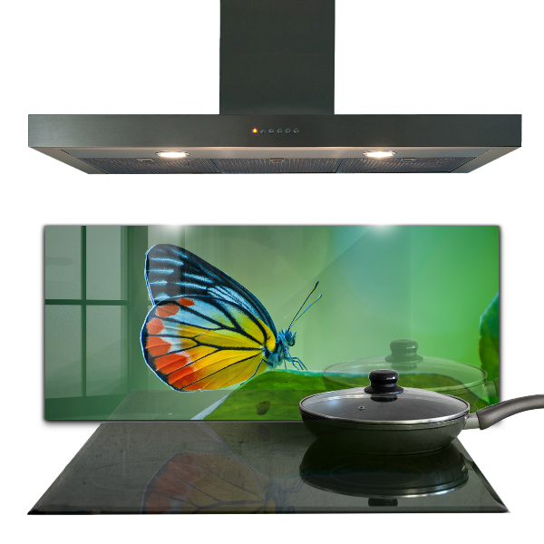 Painel para cozinha Borboleta descansando em uma folha