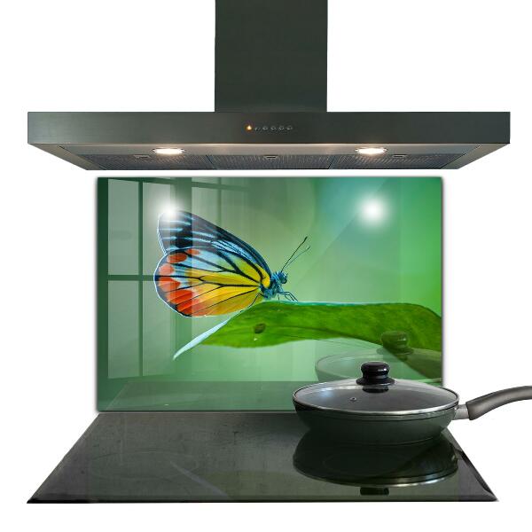 Painel para cozinha Borboleta descansando em uma folha