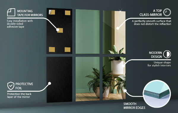 Azulejos espelhados 6 unidades. 30x20 cm
