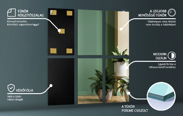 Azulejos espelhados 6 unidades. 30x20 cm