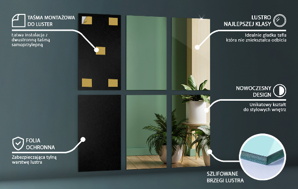 Azulejos espelhados 6 unidades. 30x20 cm