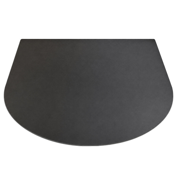 Tapete rígido de metal semioval para churrasqueira 80x70 cm