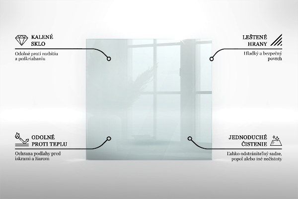 Base de vidro semi-oval para lareira h40