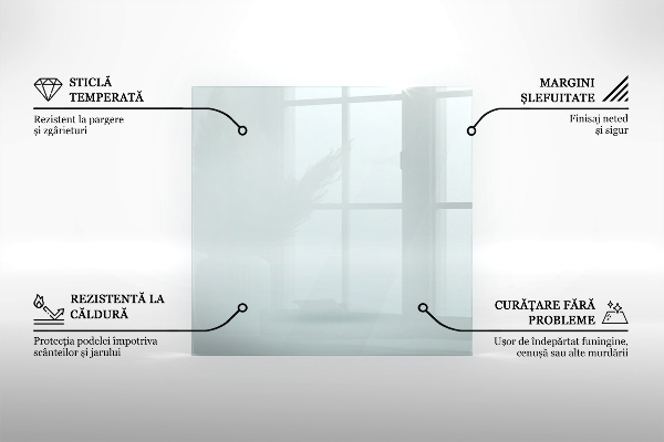 Base de vidro semi-oval para lareira h40