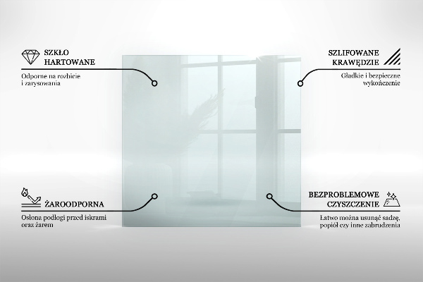 Base de vidro semi-oval para lareira h40