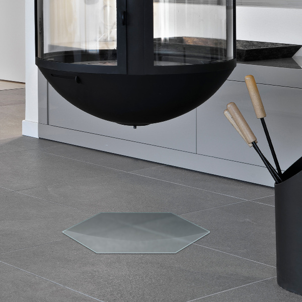 Base de vidro para lareira semitransparente h40 cm