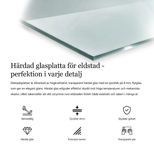 Base de vidro redonda para lareira 50x50 cm