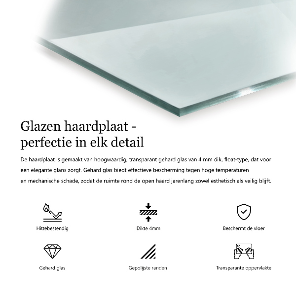 Base de vidro redonda para lareira 50x50 cm