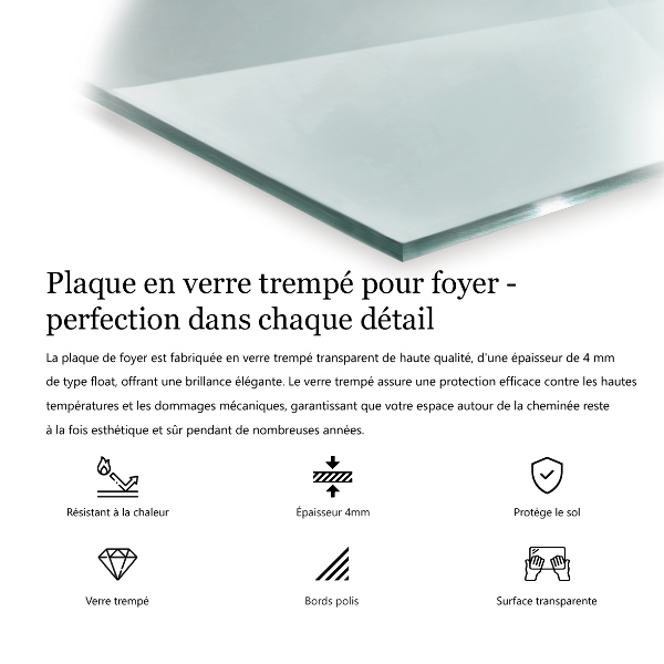 Base de vidro redonda para lareira 60x60 cm