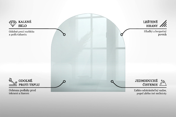 Base de vidro para lareira 100x100 cm