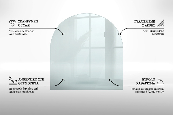 Base de vidro para lareira 100x100 cm