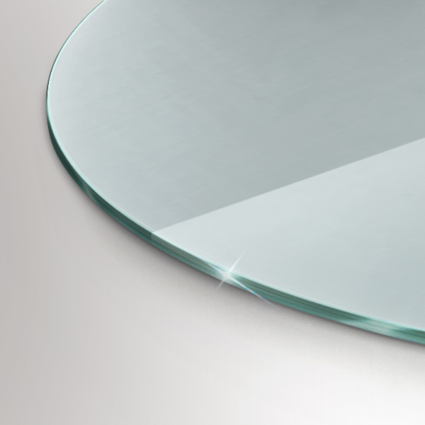 Base de vidro semi-oval para lareira 80x70 cm