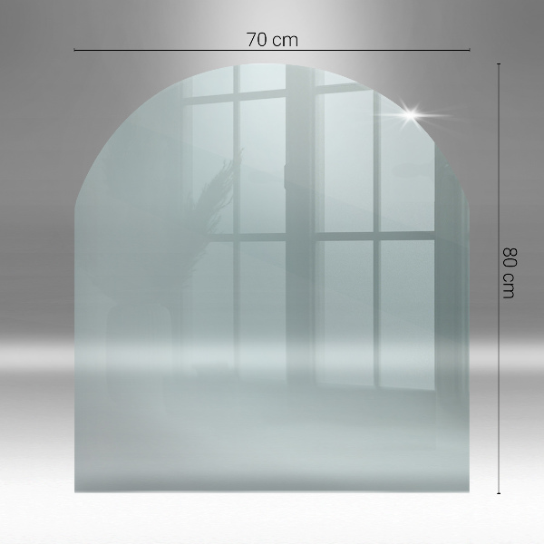 Base de vidro semi-oval para lareira 80x70 cm