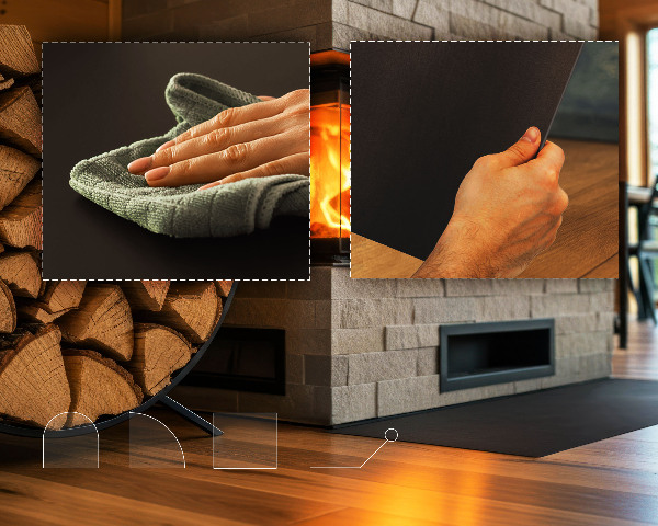 Base semi-oval para lareira 80x90 cm