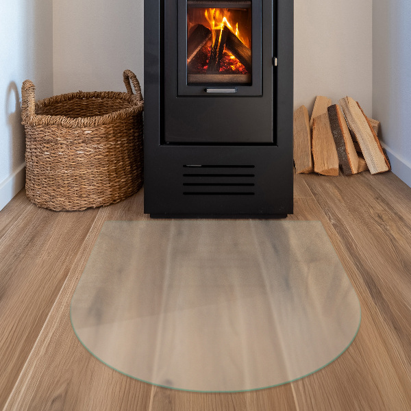 Base de vidro semi-oval para lareira semitransparente 80x70 cm
