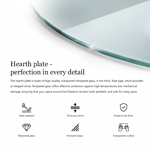 Base de vidro para lareira fi100 cm