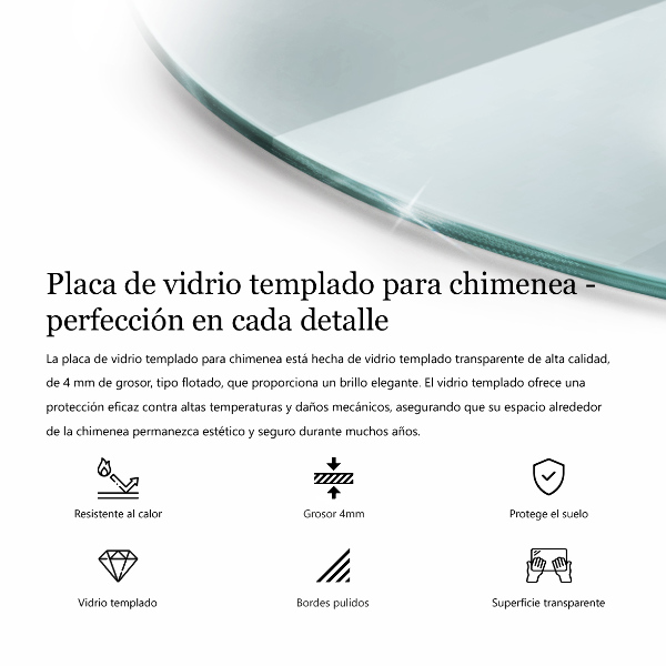 Base de vidro para lareira fi60 cm