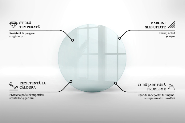 Base de vidro para lareira fi60 cm