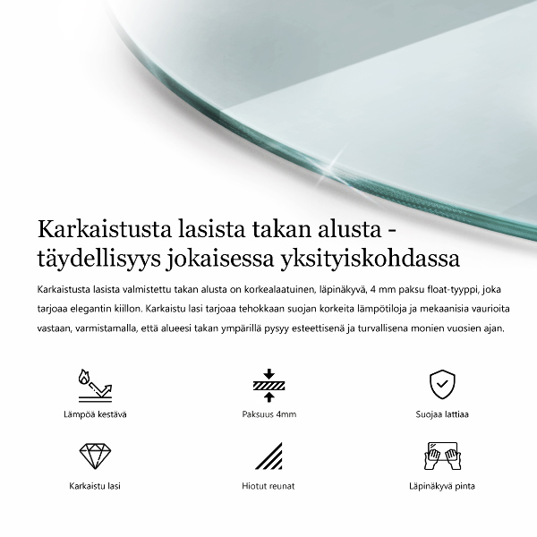 Base de vidro para lareira fi60 cm