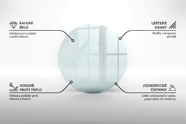 Base de vidro para lareira fi80 cm