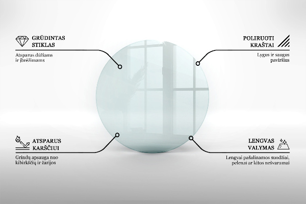 Base de vidro para lareira fi80 cm