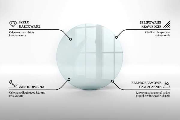 Base de vidro para lareira fi80 cm