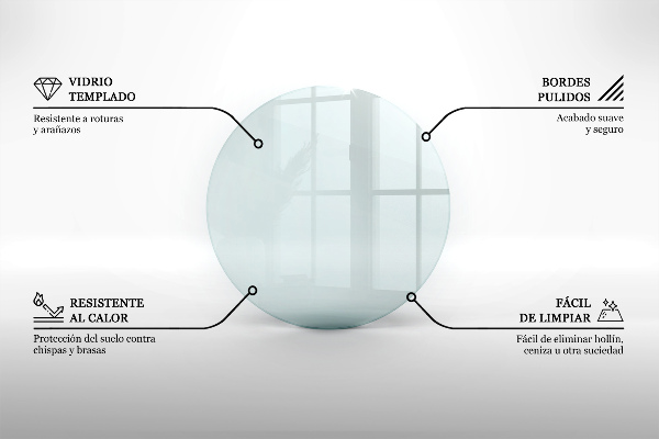 Base de vidro para lareira fi90 cm