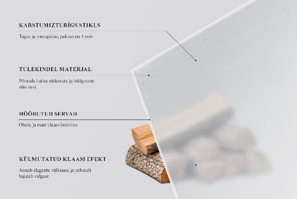 Base de vidro redonda para lareira semitransparente fi90 cm