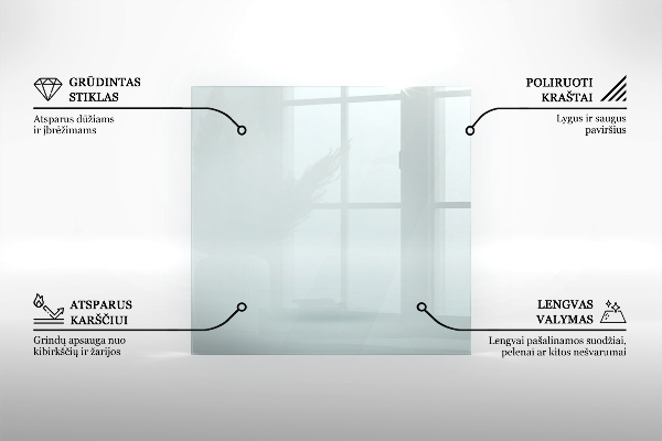Base de vidro para lareira 100x70 cm