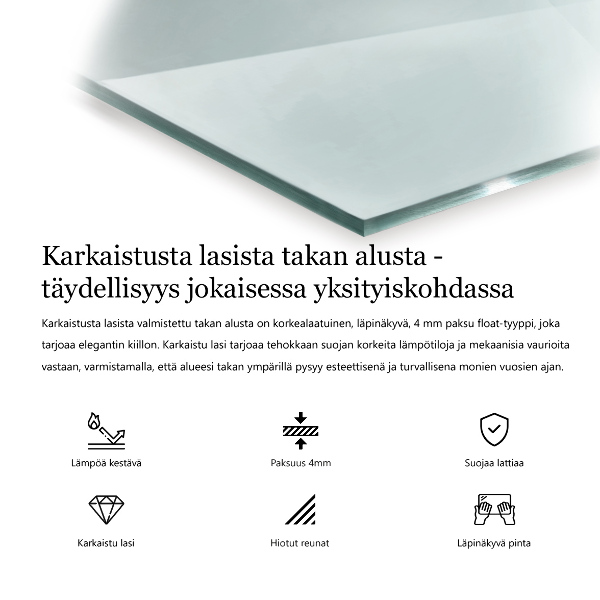 Base de vidro para lareira 100x70 cm