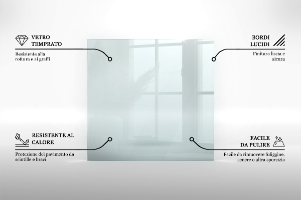 Base de vidro semi-oval para lareira 120x60 cm