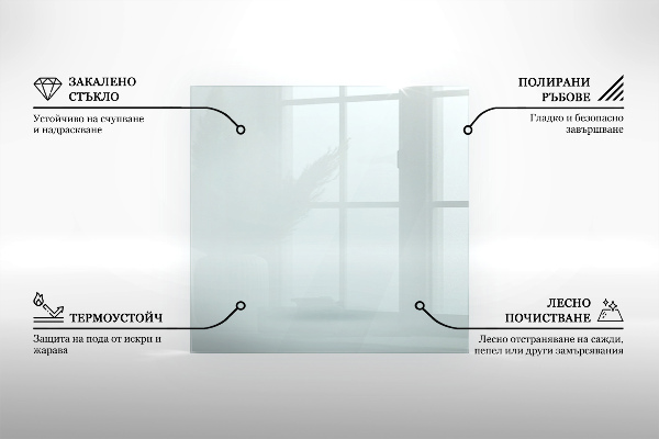 Base de vidro para lareira 120x80 cm