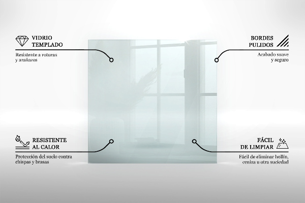 Base de vidro para lareira 120x80 cm