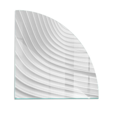 Base de vidro semi-oval para lareira Ondas de linhas delicadas