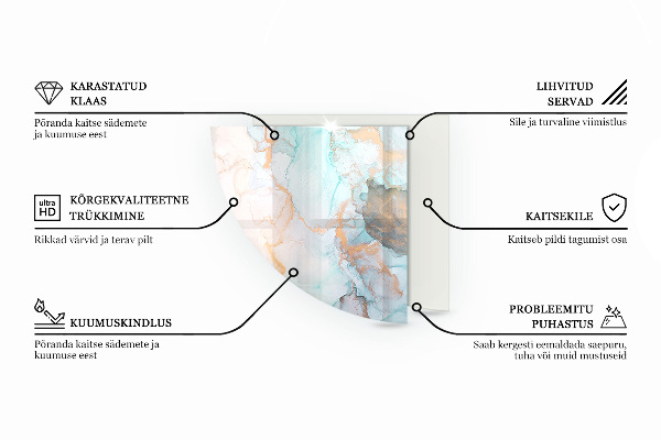 Base de vidro semi-oval para lareira Ondas de linhas delicadas
