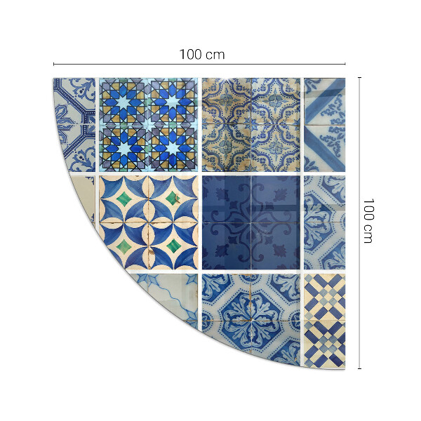 Base de vidro semi-oval para lareira Padrões de azulejos de cerâmica