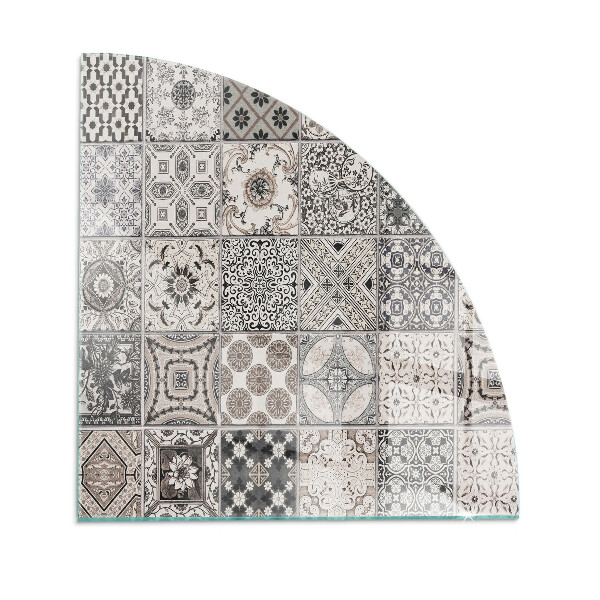 Base de vidro semi-oval para lareira Padrões de azulejos decorativos