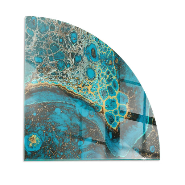 Base de vidro semi-oval para lareira Padrão orgânico abstrato