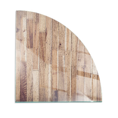 Base de vidro semi-oval para lareira Prancha de madeira no layout