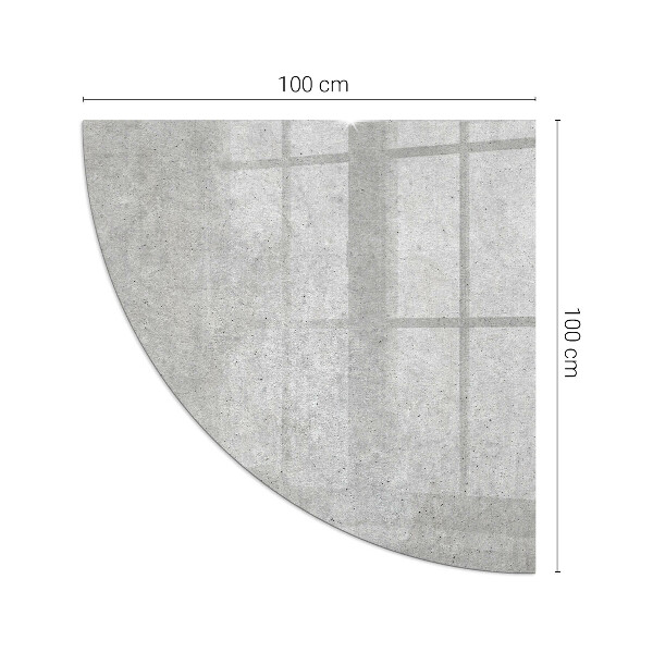 Base de vidro semi-oval para lareira textura de concreto bruto