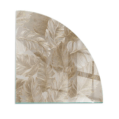 Base de vidro semi-oval para lareira Folhas em padrões sutis