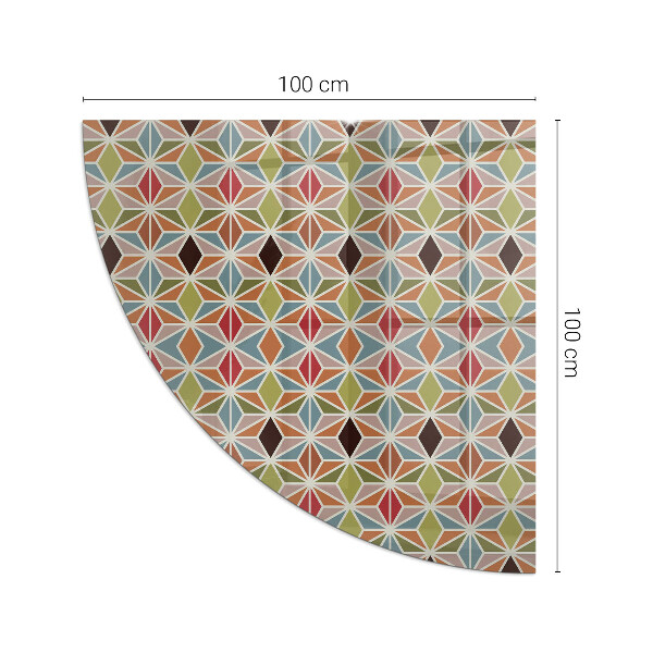 Base de vidro semi-oval para lareira Padrões poligonais em uma grade
