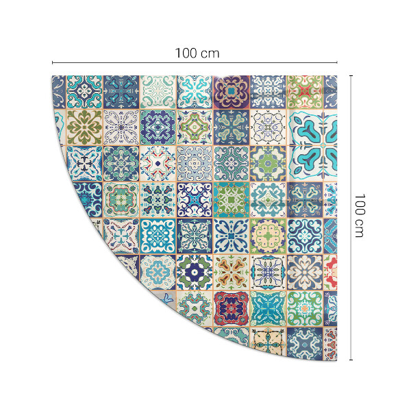 Base de vidro semi-oval para lareira Padrões de mosaico em azulejos