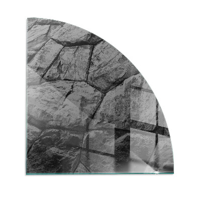 Base de vidro semi-oval para lareira Padrão de pedra natural