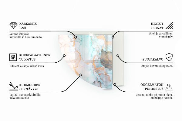 Base de vidro semi-oval para lareira Cor cinza-esverdeada