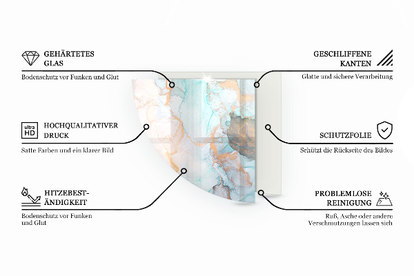 Base de vidro semi-oval para lareira Cor branca