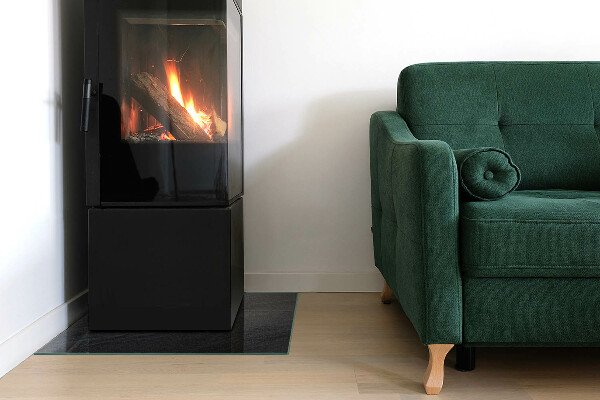 Placa de vidro temperado para lareira Textura de pedra natural