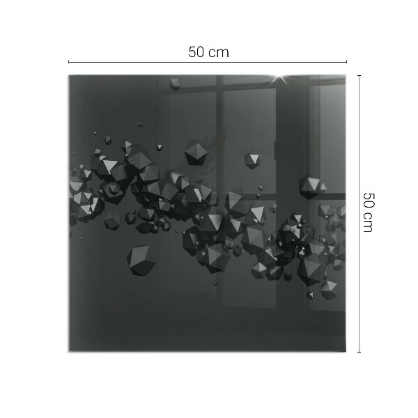 Placa de vidro temperado para lareira Nuvem abstrata de sólidos