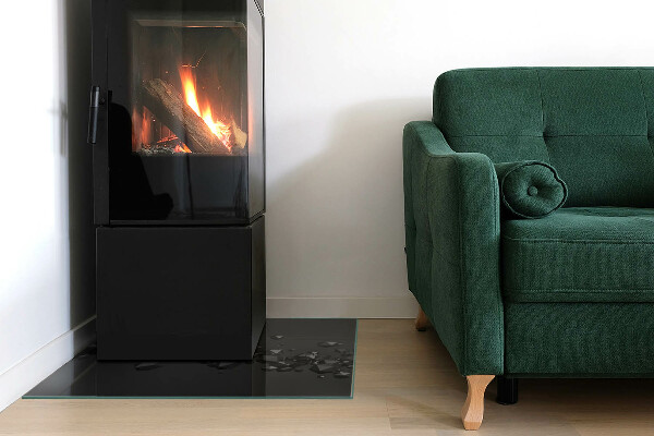 Placa de vidro temperado para lareira Nuvem abstrata de sólidos